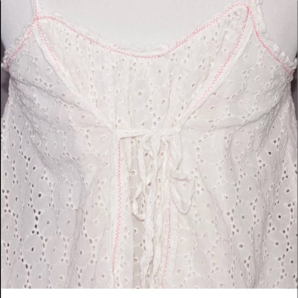 FREE PEOPLE LACE TAUPE TANK w/PINK STITCHING. - Picture 5 of 8